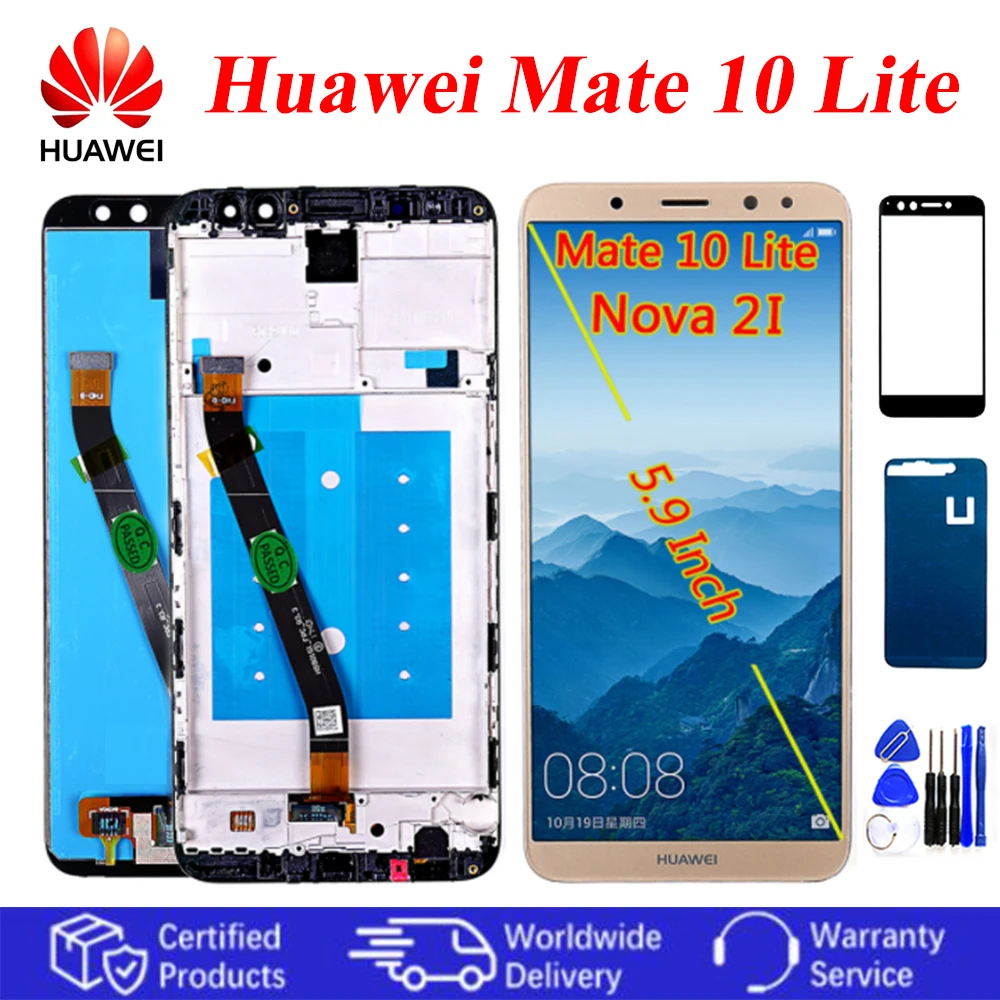 ЖК дисплей с сенсорным экраном для Huawei Mate 10 Lite дизирующим элементом G10 / Plus рамка в