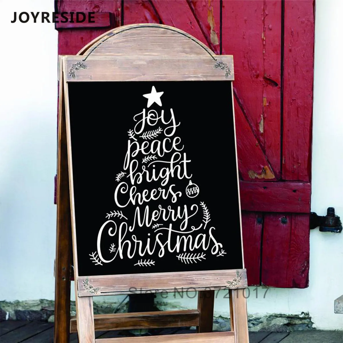 

Joy Peace Board Sticker Wall Sticker Christmas Tree Pattern Stickers Home Merry Christmas Decal Sweet Decoration Mural M481