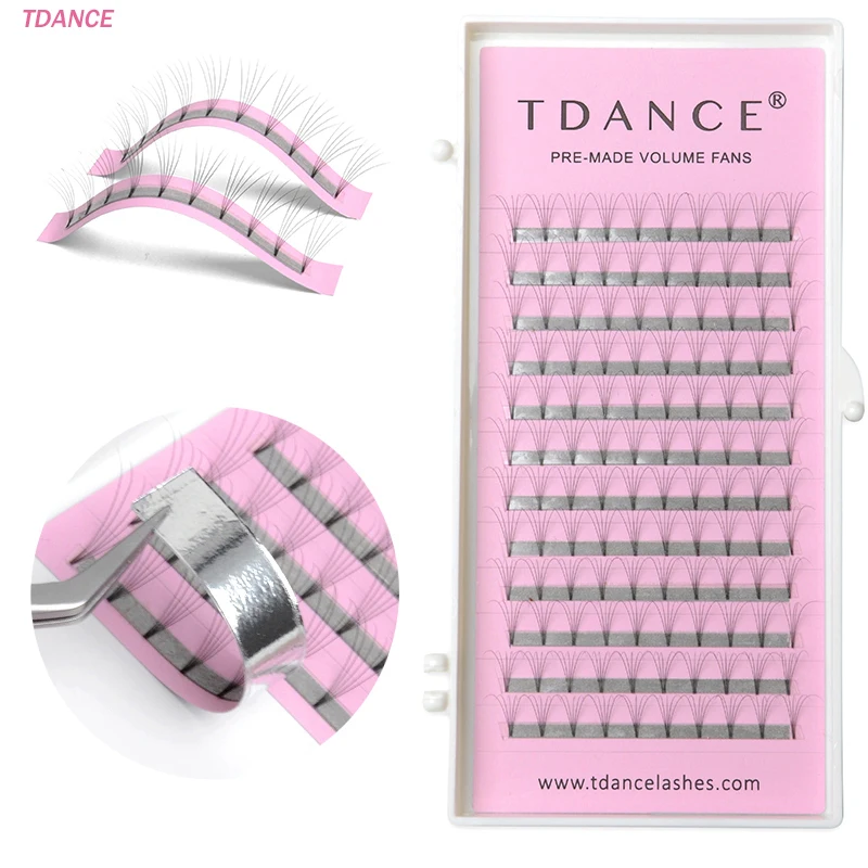 TDANCE короткий стержень готовые веерные ресницы 4D русский объем удлинители из