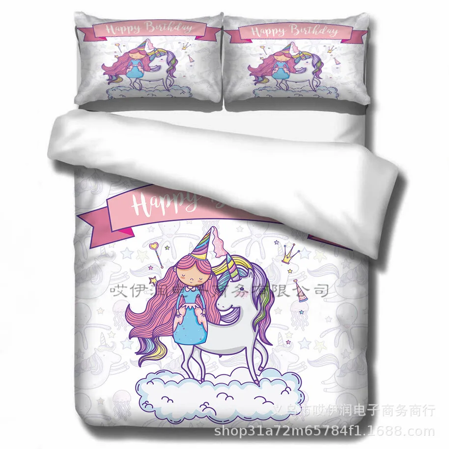 

Cartoon Bedding Sets Monkey Unicons Size Quilt Bed Cover Duvet Cover Pillow Case 2-3 Pieces Sets Adult Children