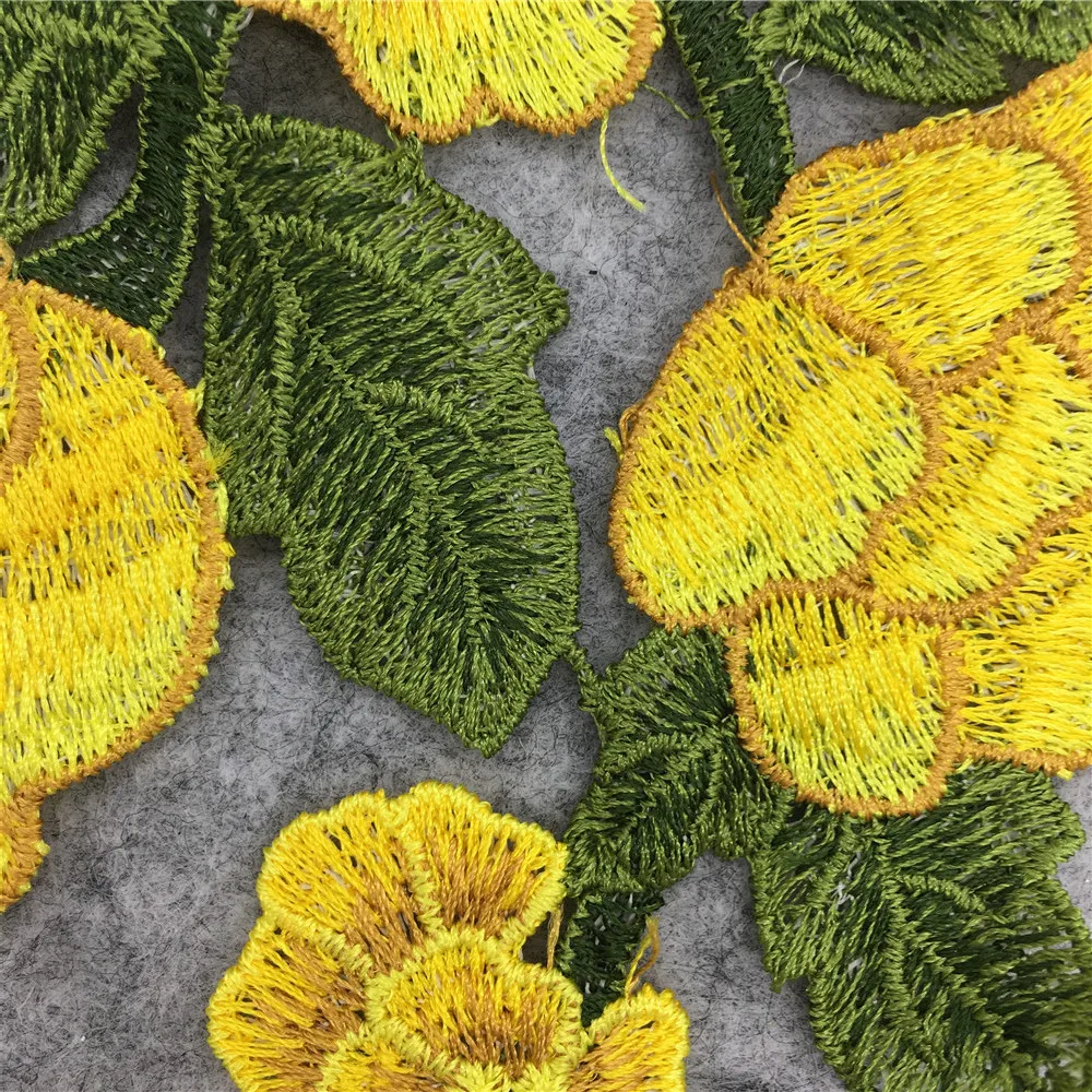 Модный стиль 1 шт. платье с аппликацией Venise кружевная ткань блузка швейная