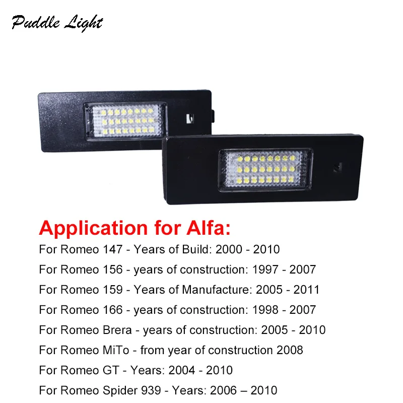 Светодиодные лампы 2x18SMD для номерного знака светильник ходят Alfa Romeo 147 156 159 166 Brera