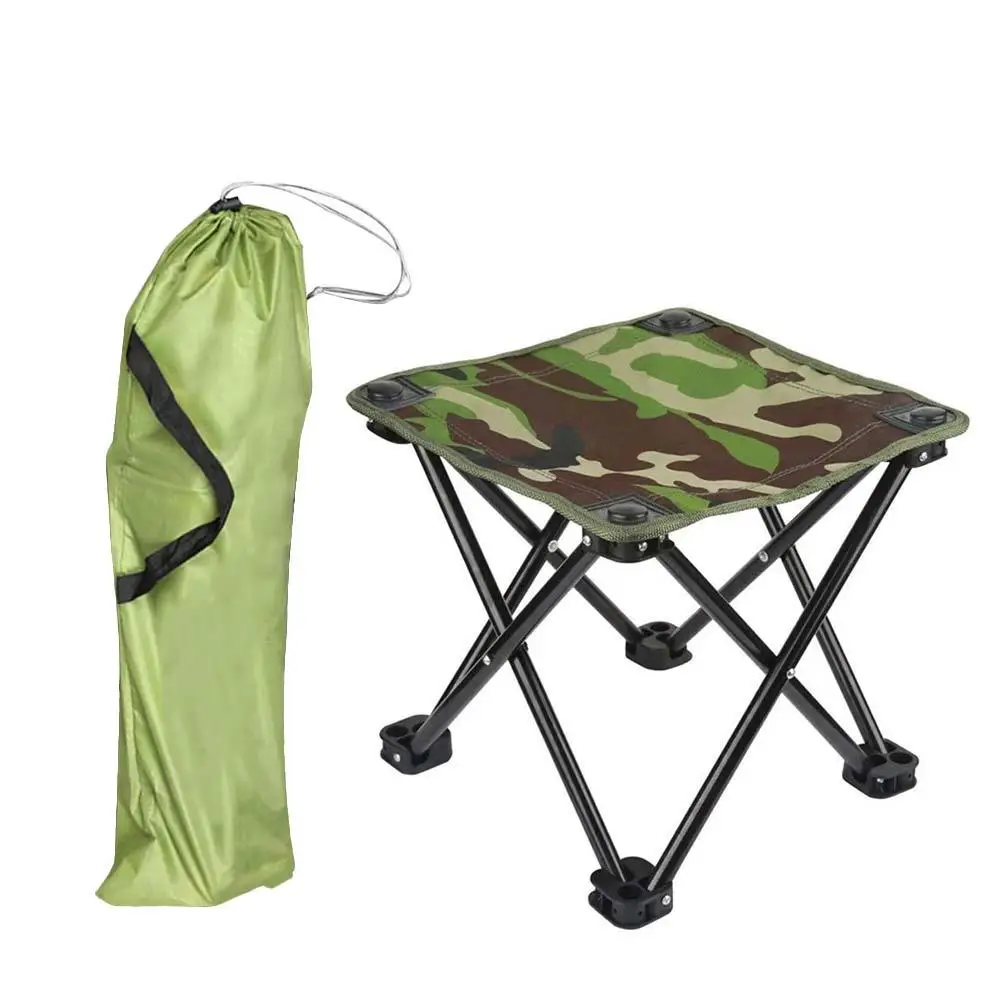 

Folding Chair Portable Folding Stool Oxford Cloth Iron with Carry Bag Beach Bench BBQ Hiking Camping Camouflage Folding Chair
