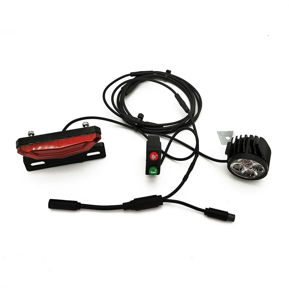 

E-Bike Light Set 24-60V Headlight Taillight LED Brake Lamp For Bafang BBSHD S01 Three-core Wire Front Light+ Tailight +Switch