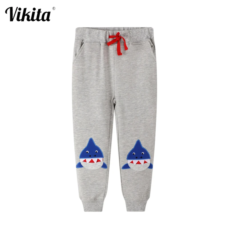

VIKITA Children Trousers Animal Shark Applique Sports Pants Boy Fall Kids Sweatpants for Boys Clothes Pants Children Clothing