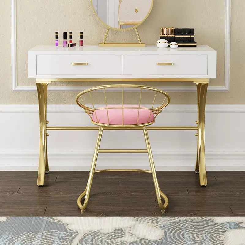 Кресло для макияжа чистый красный ins стул nordic маникюра дома простой изящный