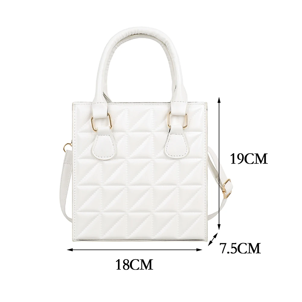 

Fashion Women's Bag PU Leather Geometric Lattice Pattern Shoulder Crossbody Bags for Women Casual Female bag Shopper Handbags