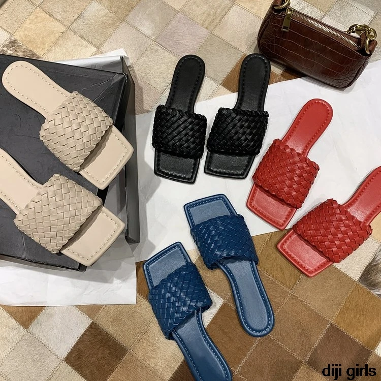 Квадратный носок тапочки с плоской подошвой Женская сумочка в клетку