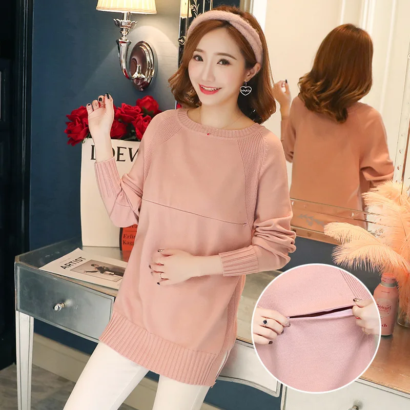 Платье свитер одежда для лактации круглый вырез трикотажная без подкладки