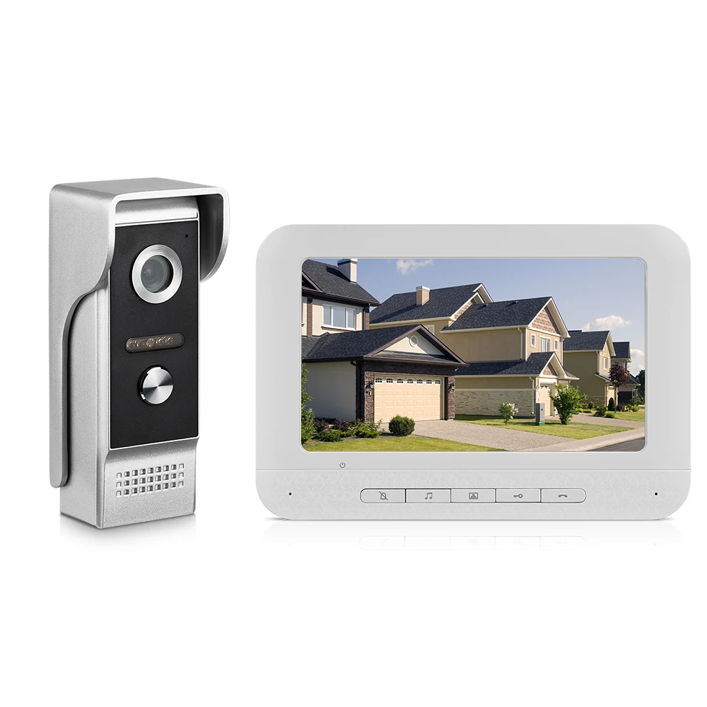7 дюймов TFT-LCD Цвет Экран видео-телефон двери дверной звонок домофон комплект