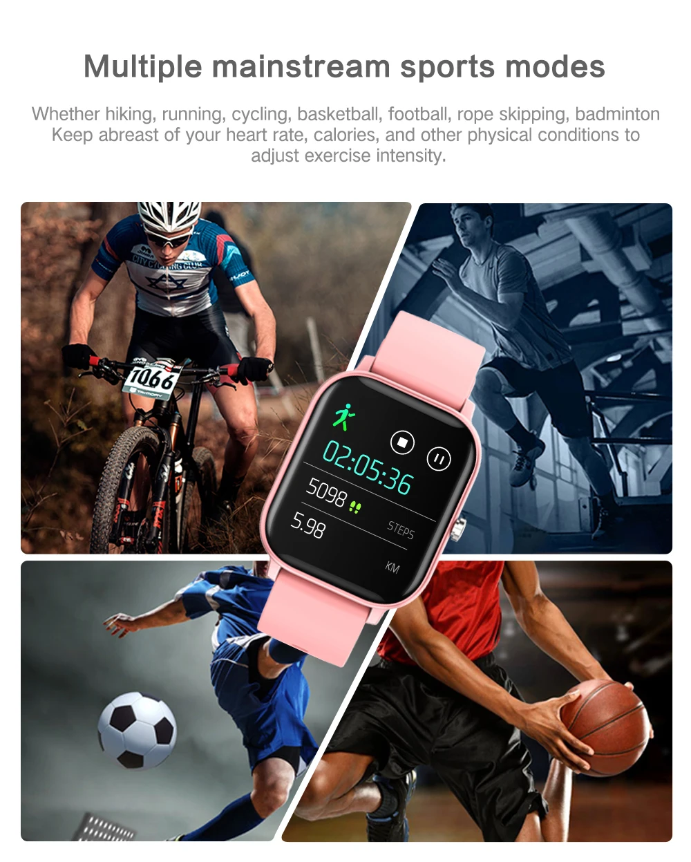 ZKCREATION Heart Rate Monitor часы для женщин Браслет фитнес трекер Smartwatch 1.4in Full HD сенсорный
