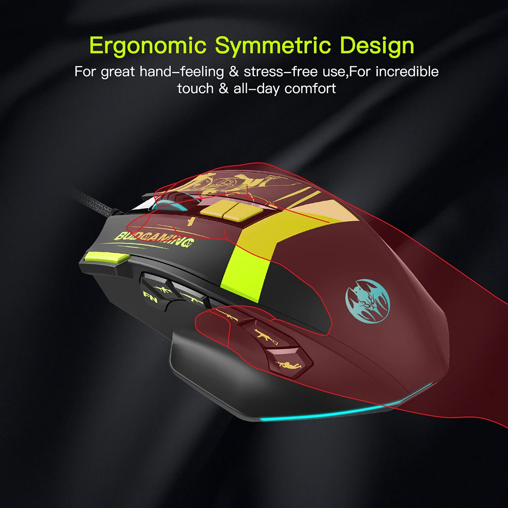 

GM28 Wired Gaming Mouse 12 Buttons 7 Gears 7200DPI Adjustable Programmable Mouse RGB Lighting Ergonomics Optical Gamer Mice