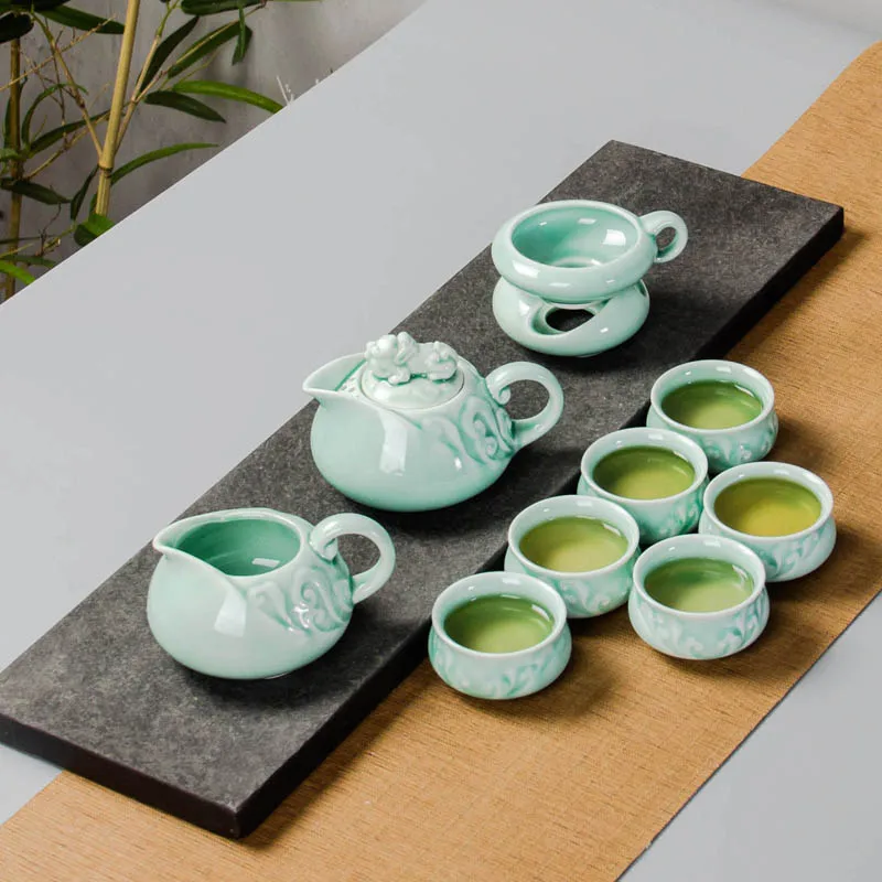 

Tea Sets Exquisite Celadon Ceramic Kung Fu Teapot Handmade Teacup Gaiwan Tureen Tea Ceremony Chinese Tea Pot Set