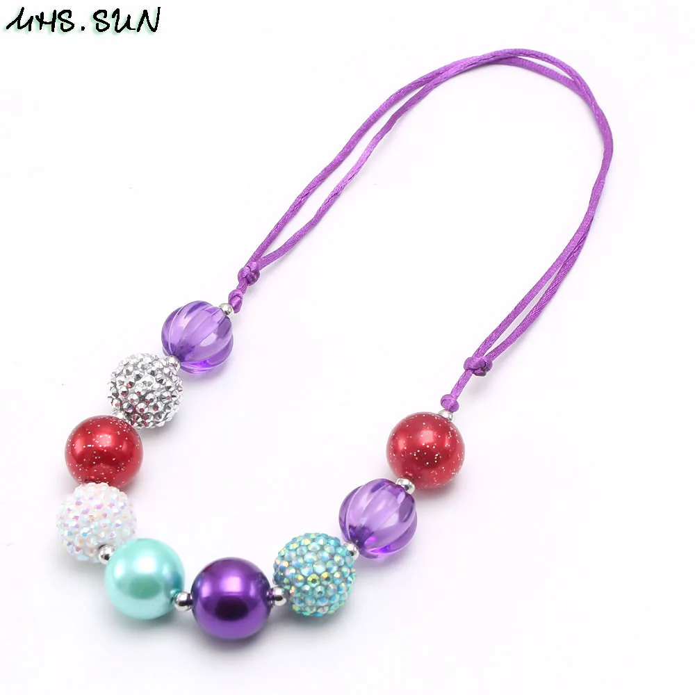 Ожерелье MHS.SUN для девочек регулируемое веревочное сделай сам с крупной жвачкой