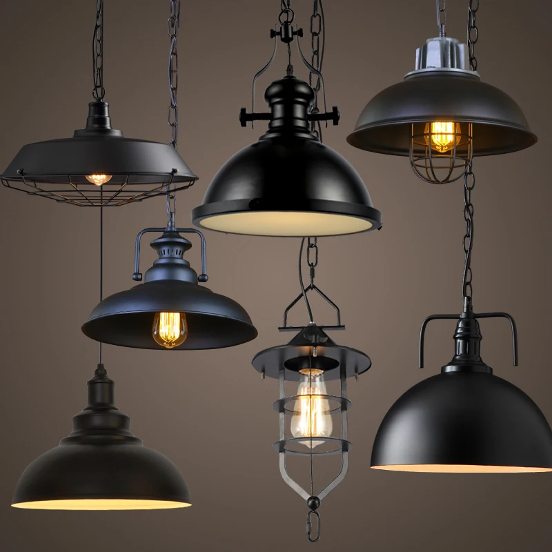 Vintage Industrial Edison Chandelier Cafe Attic Hanging Iron