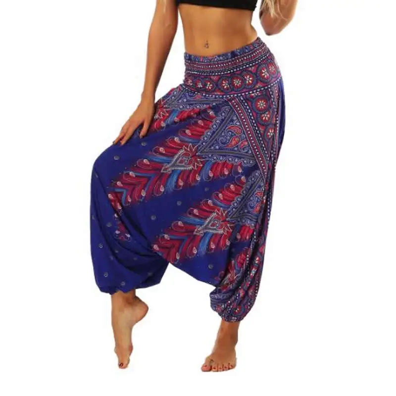 Брюки-султанки женские с высокой талией винтажные повседневные свободные