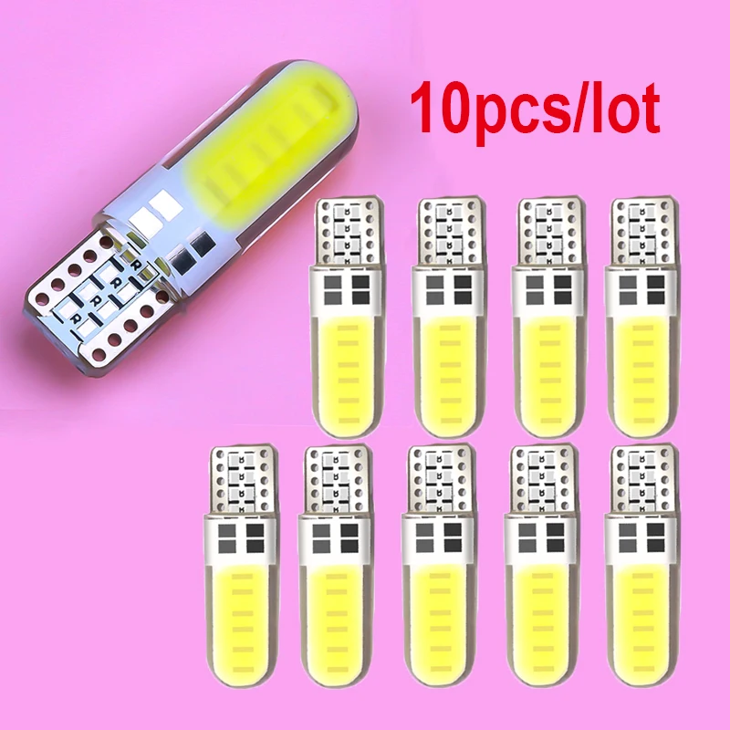 10 шт. W5W 194 автомобиля Led Canbus 4/6/12 Smd силикагель Cob лампы дневные ходовые огни 12V белый