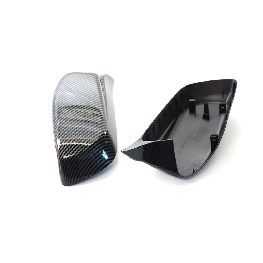 carbon fiber car rear view door wing mirror side mirror cover caps shell case for bmw e60 e61 e63 e64 5 series model 2004 2008 free global shipping