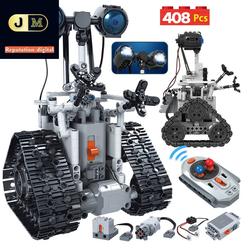 

Делитесь удовольствием, 408 шт., городской креативный робот с дистанционным управлением, Электрический строительный блок для технического д...