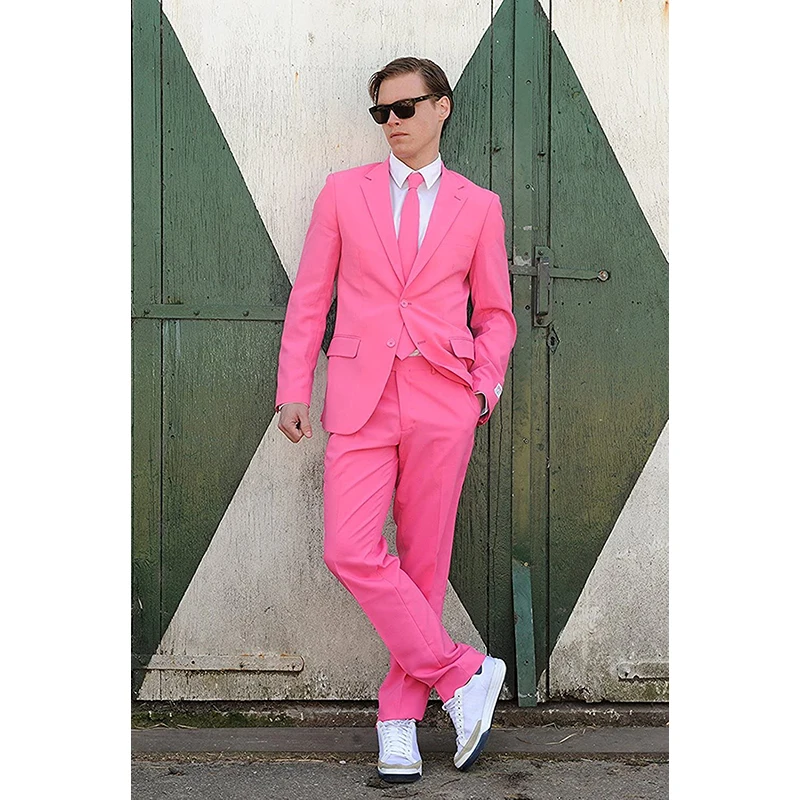 

Men's Slim Fit Suit Fashion Casual Tuxedo 2 Piece Jacket and Pants Set Groom Wedding Party Blazer Terno Masculino costume homme