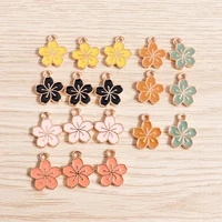 10pcs 1215mm alloy enamel flower charms for jewelry making 6 colors alloy charms pendants fit necklaces earrings diy crafts