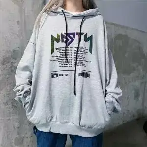 1 Толстовки Осенние с буквенным принтом Женские Светоотражающие повседневные худи и свитшоты свободный спортивный костюм с длинными рукавами толстовки женские белые топы - Цвет: 1
