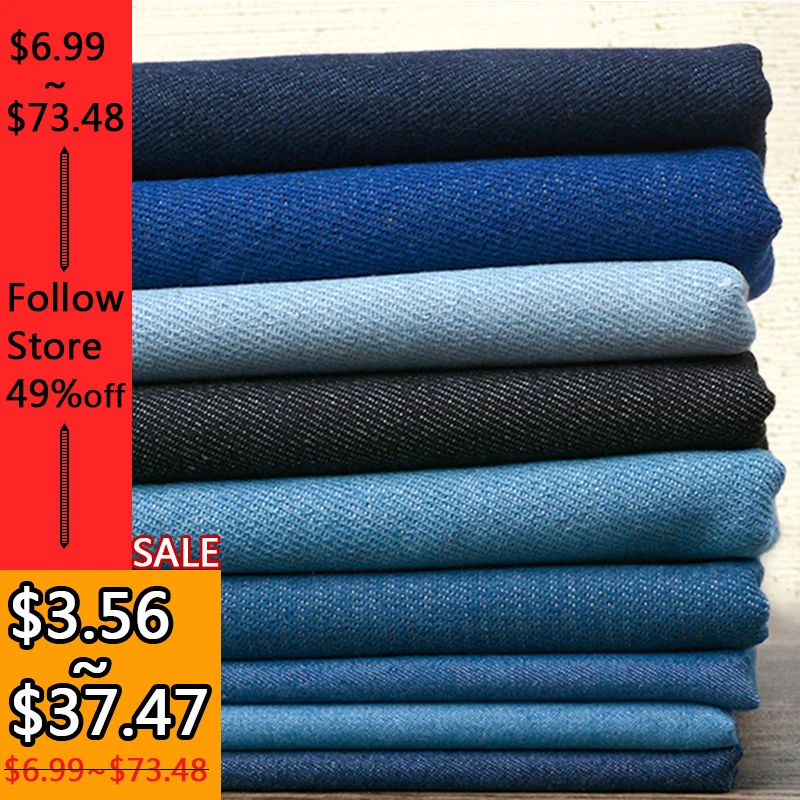100% Cotton Denim fabric Jeans Washing Cloth Jacket Shirts dress Thick Summer Thin DIY patchwork quilting sewing | Дом и сад