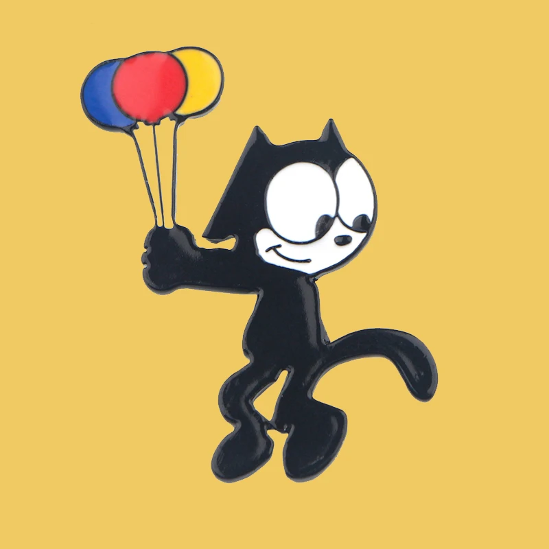 

O100 Jewelry Cartoon Black Cats Metal Enamel Pins And Brooches For Women Fashion Lapel Pin Bags Badge Gifts
