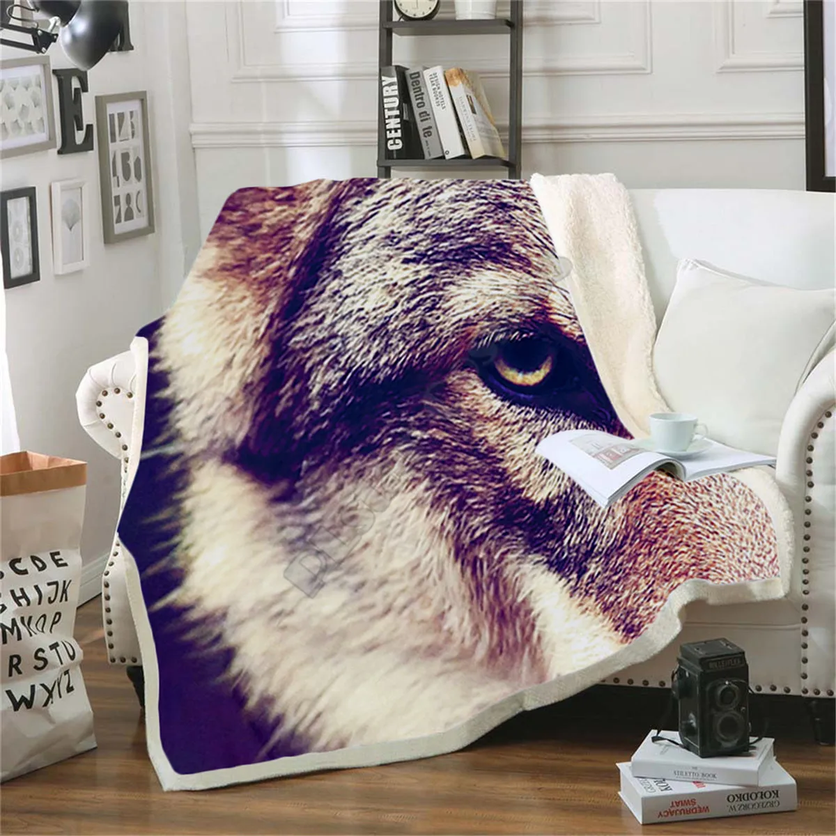 

Wolf Fleece Blanket 3D printed Sherpa Blanket on Bed Home Textiles Dreamlike HOME ACCESSORIES 02