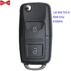 Пульт дистанционного управления KEYECU для Volkswagen Golf Mk4 Passat, Skoda Octavia, Seat Leon, Toledo, 433 МГц, 1J0, 959, 753 N