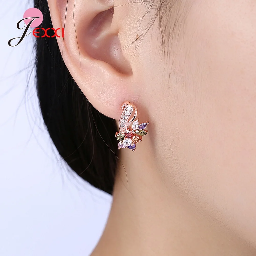 

Fast Shipping Genuine 925 Sterling Silver Stud Earrings For Women Girls Novel Shape Women Fashion Earrings