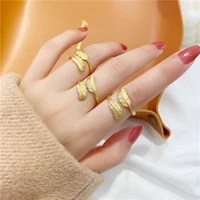 creative retro feather opening ring adjustable rings 24k gold index finger ring elegant jewelry for women gifts