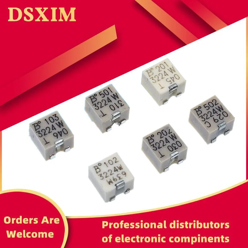 Оригинальный 3224W 1 триммер SMD потенциометр с регулируемым сопротивлением 1K 2K 5K 10K