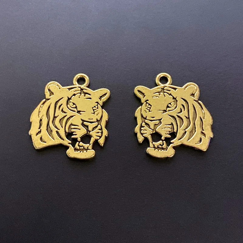 

12pcs/lot Fashion Tiger DIY Handmade Pendant Necklace Earrings Accessories Charms Findings Jewelry Making Supplies