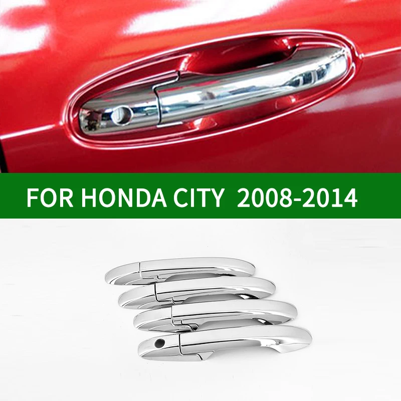 Для Honda CITY 2008 2014 хромированная Серебристая Автомобильная крышка ручки двери