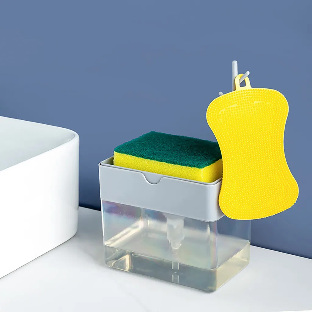 Мыла дозатор с держателем губки для очистки жидкого мыла контейнер ручная Пресс
