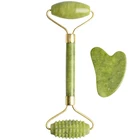 Нефритовые массажеры для лица, тела, скребок гуаша, 2 шт.