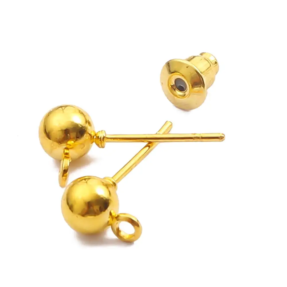 50pcs/lot 3/4/5mm Pin Findings Stud Earring Basic Pins Stoppers Connector For DIY Jewelry Making Accessories Supplies Wholesale | Украшения