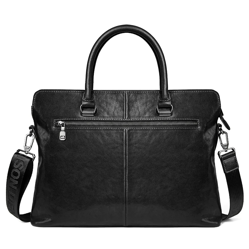 Bison Denim Genuine Leather Briefcases 14 inch laptop Bag Handbag Men's Business Office Crossbody Bag Messenger Shoulder Bags