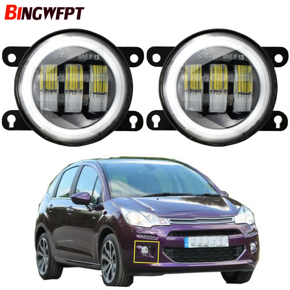 

Для Citroen C3 FC _ хэтчбек 2005-2010 H11 Светодиодный ные Противотуманные фары Angel Eye DRL дневные ходовые огни 12 В для Citroen SpaceTourer 2016-18