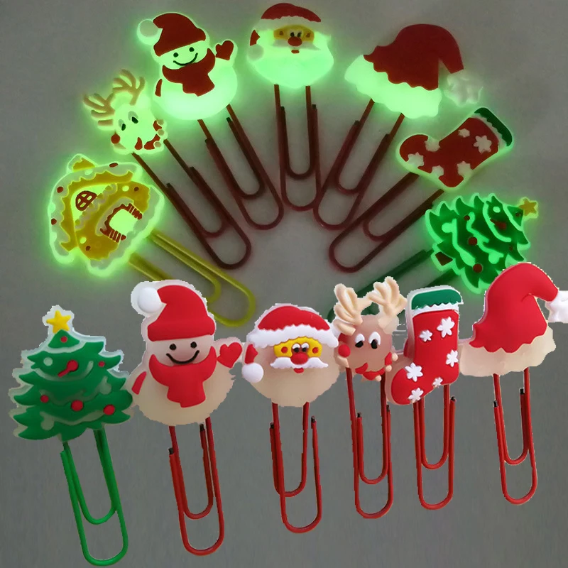 6Pcs Cartoon With luminous Bookmark Page Markers Book Mark Clips Cute Stationery Bookmarks School Supplies For Perfect Any Book