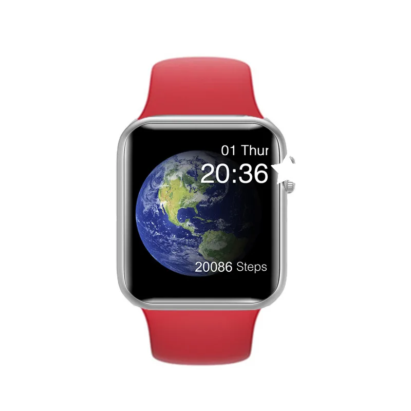 SmartWatch V6 Heart Rate Monitor waterproof Smart watch women man for IOS Apple iPhone Android phone PK watch 5 IWO 11/12 P68/70 - Цвет: silver red