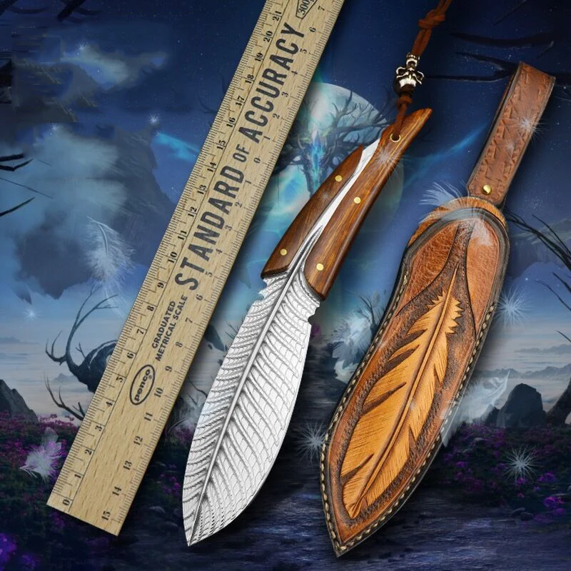 Японский тактический нож из дамасской стали охотничий острый Походный для