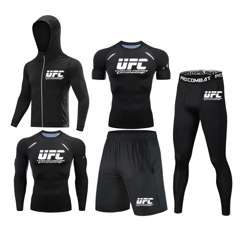Мужская брендовая Спортивная футболка компрессионный спортивный комплект для