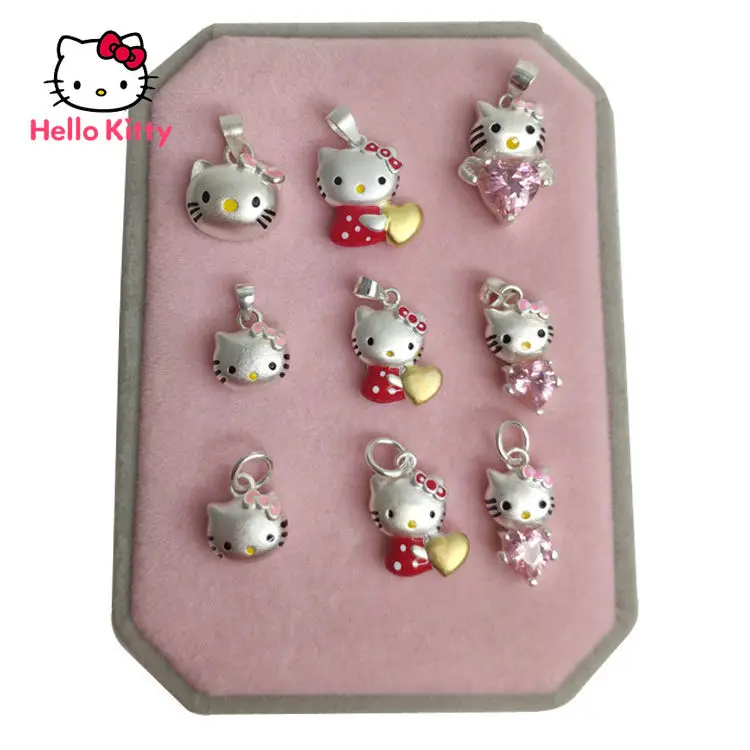 

Hello Kitty New Little Girl Sterling Silver Necklace Pendant Cute Cartoon Chain Pendant