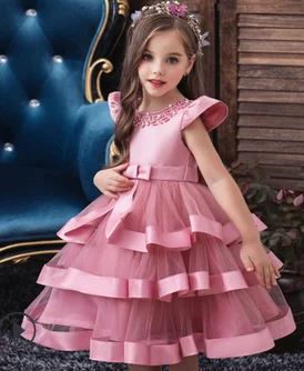 

Детское платье для девочек, короткий рукав бант, модное платье для вечеривечерние