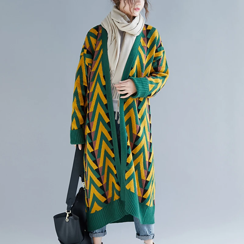 2019 New Design Women Autumn Sweater Knitted High Quality Female Cardigan Striped Ladies Cardigans |