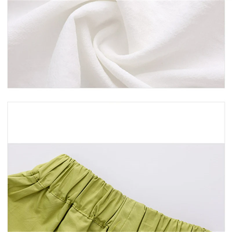 Summer Toddler Kids Baby Girls Short Sleeve Solid Color Bow Shirt Top+Purple Shorts Outfits Fashion Teens Clothes Tracksuit 2PCS | Детская