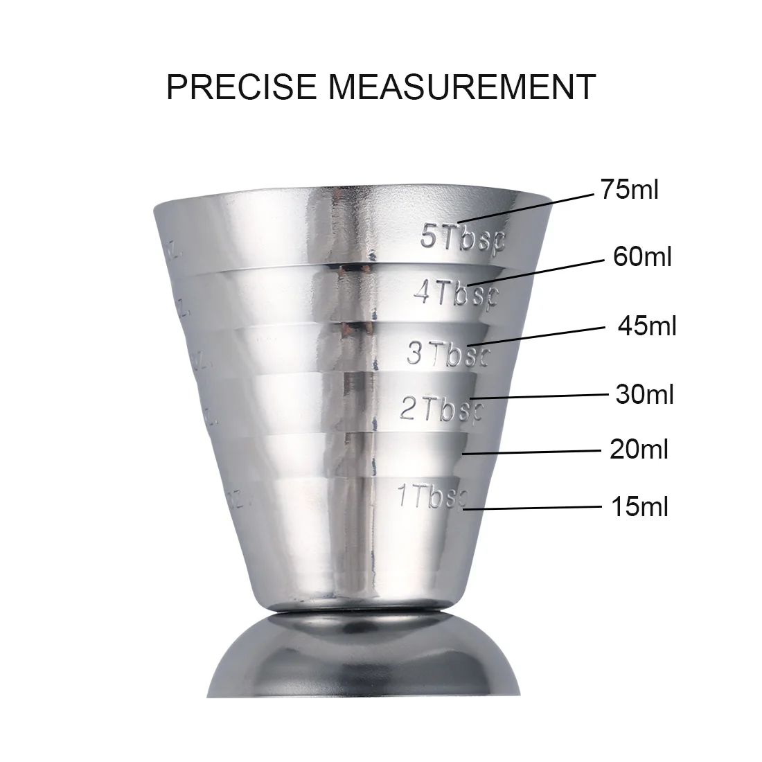 

75ML Stainless Steel Scale Measuring Jigger Cocktail Wine Drink Shaker Pub Bar Cup Tumblerful Stoup measure cup