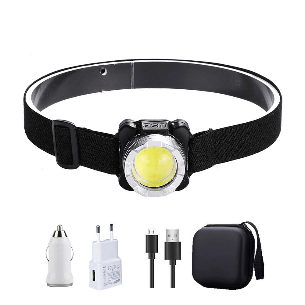 

Mini Portable Led Headlight 3 Modes Built In Battery Headlamp USB Rechargeable Head Flashlight Camping Working Fishing Lamp